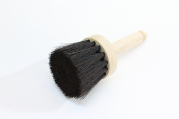 Preview: Flächenstreicher 80 mm rund mit Holzgriff / Rosshaar schwarz